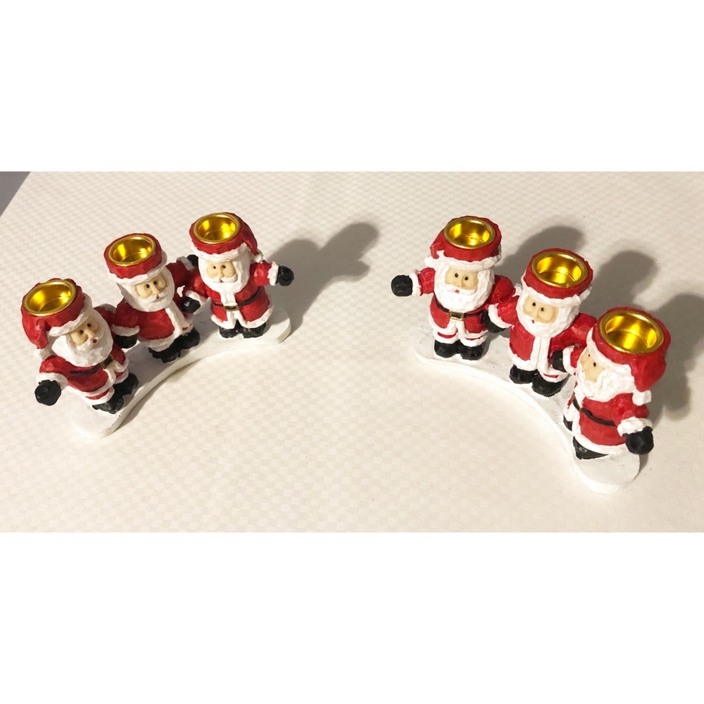 2 Magic Creations Santa Claus Candle Holders